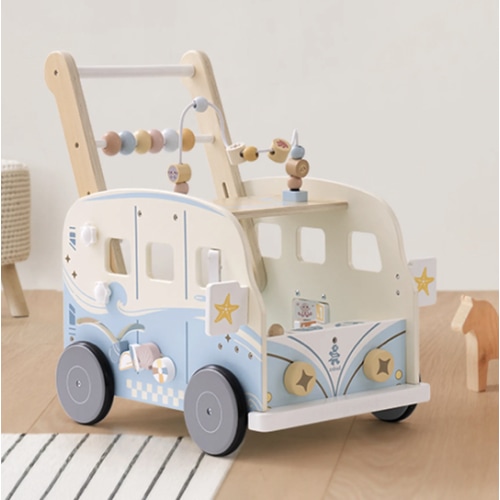 ROBUD Wooden Baby Push Walker - Vacaction Bus