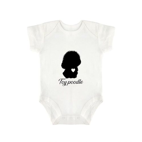 Toy Poodle Dog Silhouettes Baby Boys Girls Romper Pug Silhouette Jumpsuit Short Sleeve Bodysuits Infant Funny for 0-24 Months