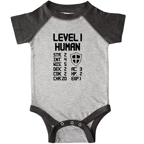 Inktastic - Level 1 Human Infant Creeper - Heather and Smoke