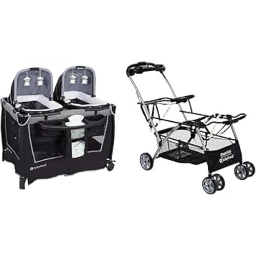 Baby Trend Retreat Twins Nursery Center, Quarry & Universal Double Snap-N-Go Stroller Frame
