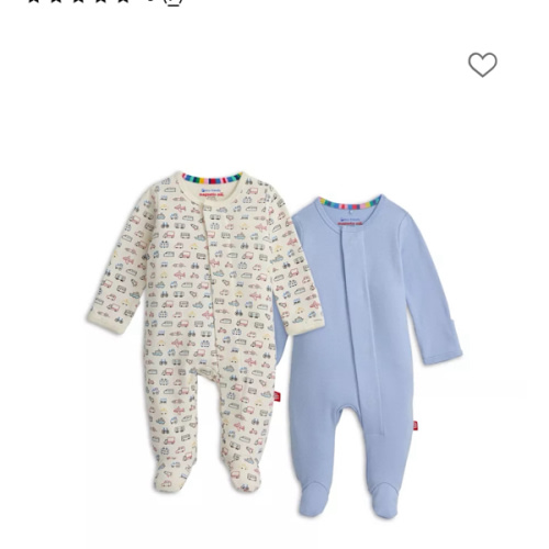 Megnetic Me Unisex Cotton Footie Two-Pack Bundle - Baby
