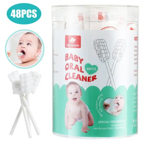 dearlomum Tongue Cleaner Newborn Toothbrush 48PCS Disposable Infant Toothbrush Clean Mouth Gauze Gum Cleaner Oral Cleaning Stick Dental Care Toothpaste Alternative for Baby Oral Health #Summervibes - TikTok Shop