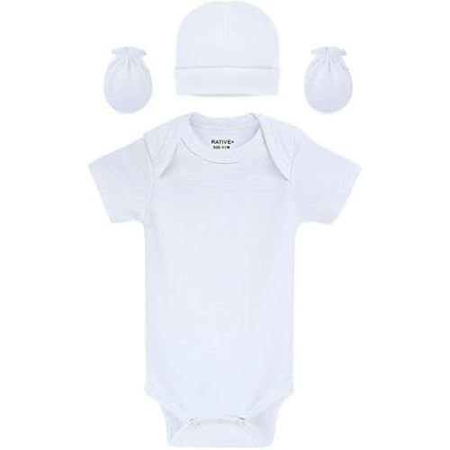RATIVE Newborn Baby Cotton Gloves Sleep Sleeping No Scratch Mitten Mittens Mitts Set for 0-3 0-6 Months Boy Boys Girl Girls (9 Pairs/white)
