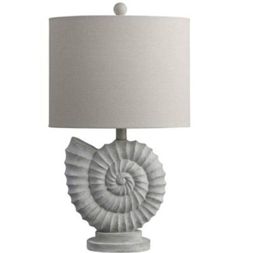 Crestview Collection White Resin Shell Table Lamp with Shade