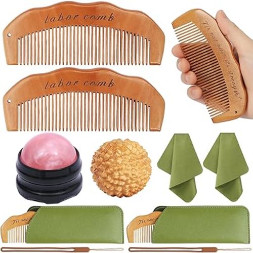 Rectangular Labor Comb - Wooden Pregnancy Essential for New Mom Gifts