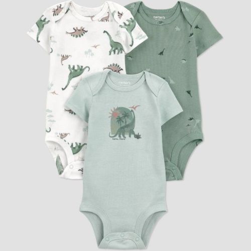 Carter's Just One You® Baby Boys' 3pk Dino Bodysuits - Green Newborn