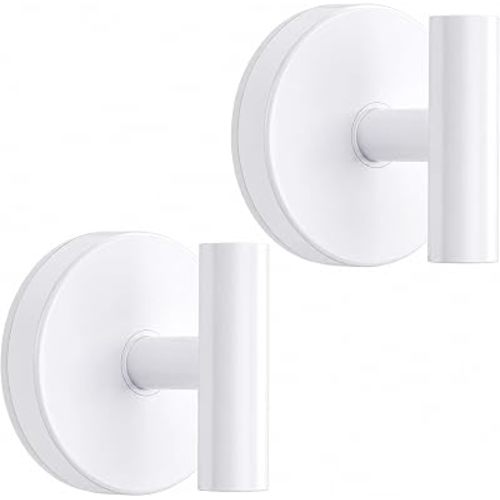 MOTAIPEAK Suction Cup Hooks for Shower, Shower Hooks for Inside Shower, No Drill Towel Hooks for Bathroom, Removable Suction Hooks for Glass, Mirror, Tile, Waterproof, Rustproof – White(2 Pack)