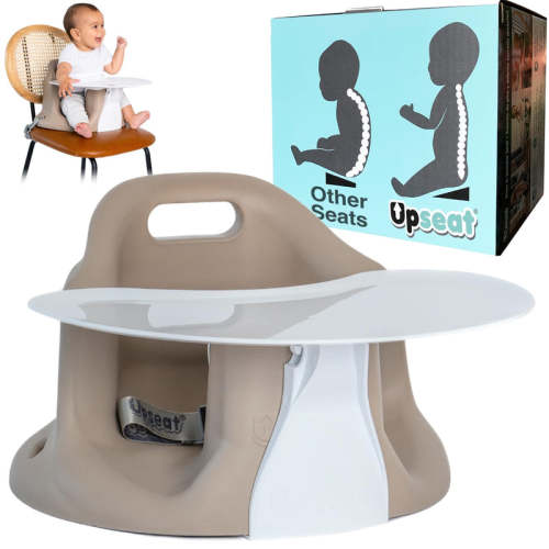 Upseat Baby Floor & Booster Seat with Tray, Taupe