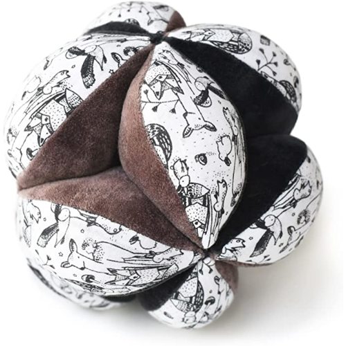 Wee Gallery Montessori Clutch Ball, Soft Cotton Visual Sensory Toys for Babies, Easy to Hold Baby Developmental Toy for Infant Play