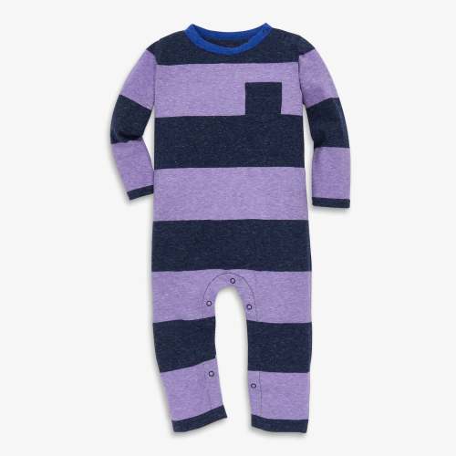 Baby romper in bold heathered stripe | Primary.com