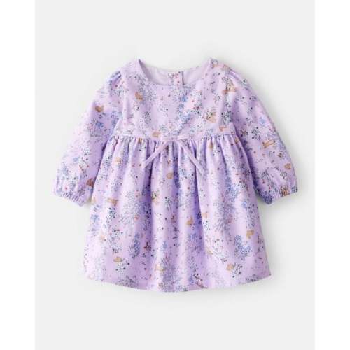 Baby Girl Floral Bunny Print  Long-Sleeve Dress - Purple - OshKosh B'gosh | Carter's