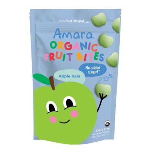 Amara Organic Fruit Bites Baby Snacks - Apple Kale - 0.75 oz: Age 8 Months & Up, Ready To Eat, Gluten-Free, Non-GMO
