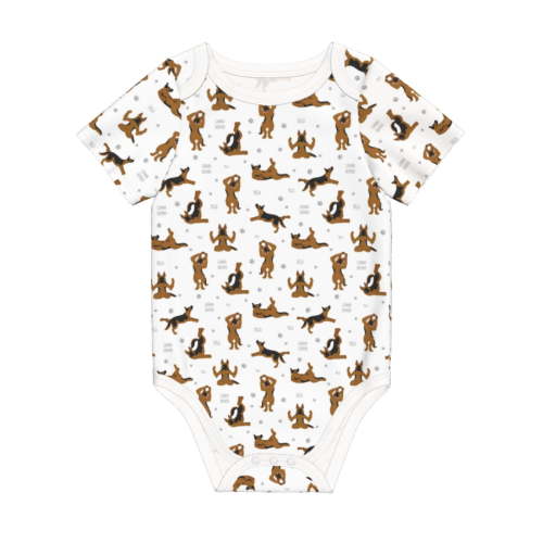Balery German Shepherd Dog Pattern Baby Climbing Clothes Infant Bodysuit Cute Infant Bodysuit Baby Romper-3 Months