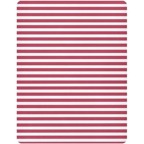 Magenta Red Stripes Fitted Crib Sheets for Boy Girl Breathable Pack N Play Sheets Soft Baby Crib Mattress Covers 39 * 27 * 5 in