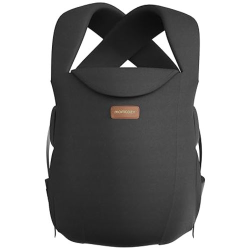 Momcozy WeeSnug Baby Carrier - Cozy Comfort for Newborns 7-25 lbs, Ergonomic Cross-Back Support, Effortless to Put On, Hands-Free Infant Carrier with Lumbar Support, Black