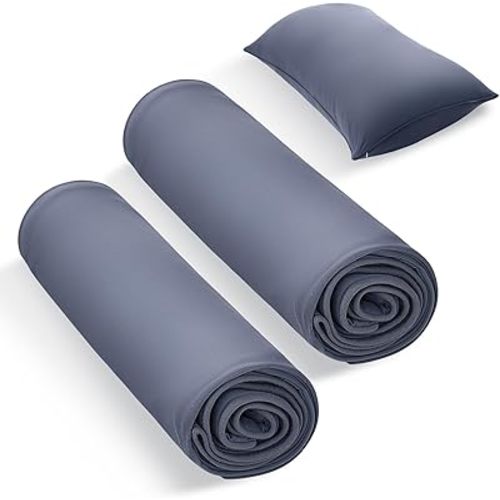 Momcozy Life Coolmurm Cooling Pillow Cases for Hot Sleepers, 2 Stretchy Cooling Pillowcases, Lightweight Breathable Cooling Pillow Cover Zipper Pillow Protector, Smoky Grey (for Standard Pillow)