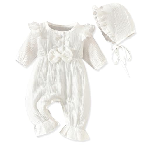 Aalizzwell Newborn Girl Romper with Hat