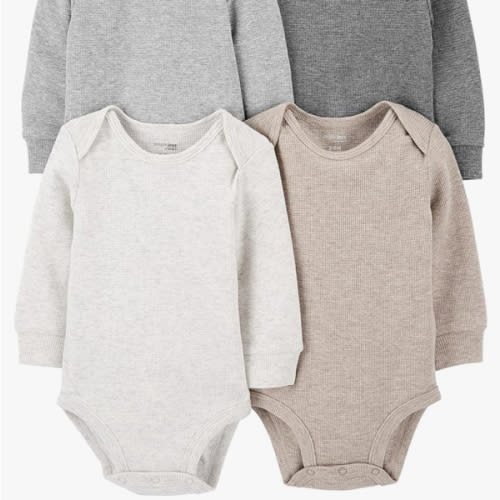 Simple Joys by Carter's Baby 4-Pack Long-Sleeve Thermal Bodysuit