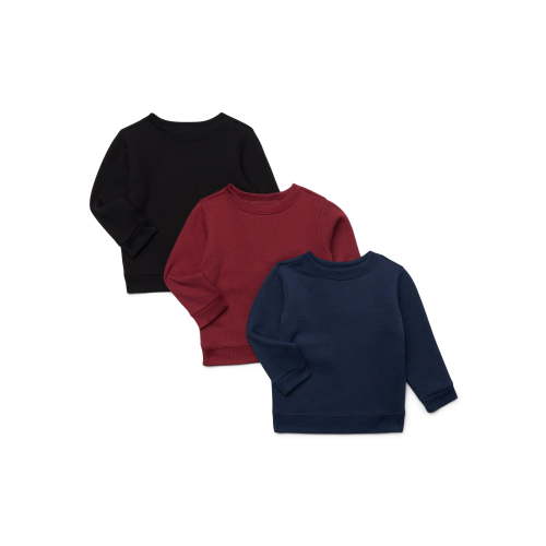 Garanimals Baby Boy 3-Pack Fleece Sweatshirt Multipack, Sizes 6-24 Months