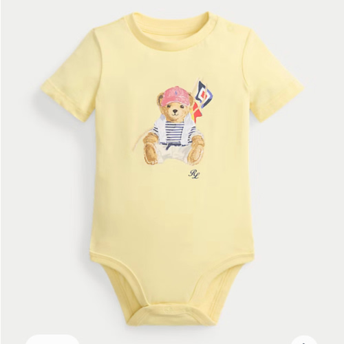 Polo Bear Cotton Jersey Bodysuit