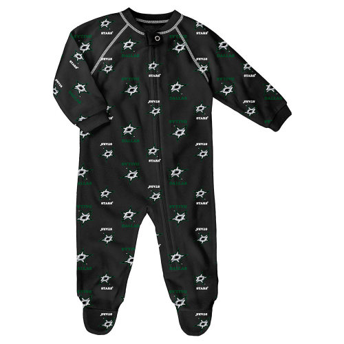 Dallas Stars Baby Black All Over Loungewear One Piece Pajamas