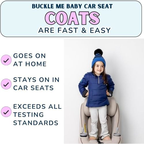 Buckle Me Baby Coats Quick Close Safer Car Seat Winter Jacket/Quick Close Winter Coat for Boy or Girls As Seen On Shark Tank