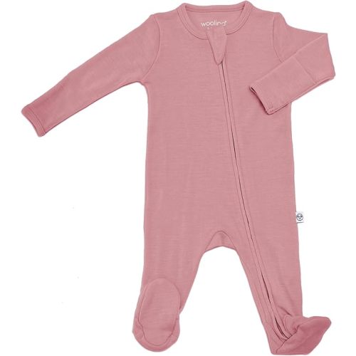 Woolino Toddler Footie Sleeper, Merino Wool Baby Pajamas, One-Piece Sleeper Jumpsuit, Front Zip Footie Romper for Unisex