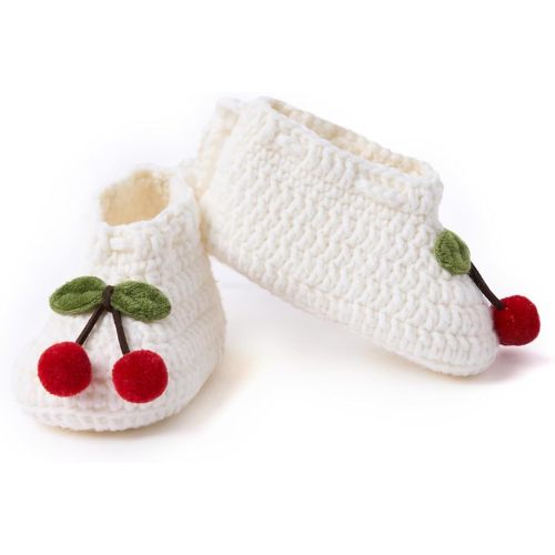 Baby Booties Newborn Walking Shoes Infant Hand Crochet Knit Cotton Sock Booties Soft Cozy Socks Slippers Indoor House Shoes for Baby Girl