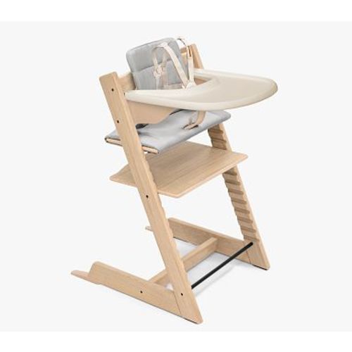 Stokke® Tripp Trapp® High Chair² Oak Natural, Anthracite Cushion & Vanilla Tray