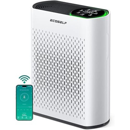 Powerful Air Purifiers for Home Large Room Up to 2400 Ft² with Smart WiFi Air Quality Monitor Sleep Mode, Air Purifier for Bedroom Office Living Room HAP602WF