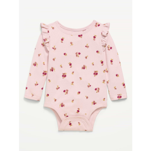 Printed Long-Sleeve Ribbed Bodysuit for Baby