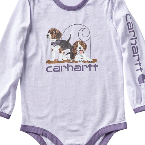 Girls' Long Sleeve Puppies Bodysuit (Baby) | Carhartt