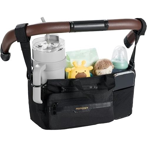 Momcozy Stroller Organizer with 40 oz Tumbler Holder, Non-Slip Straps
