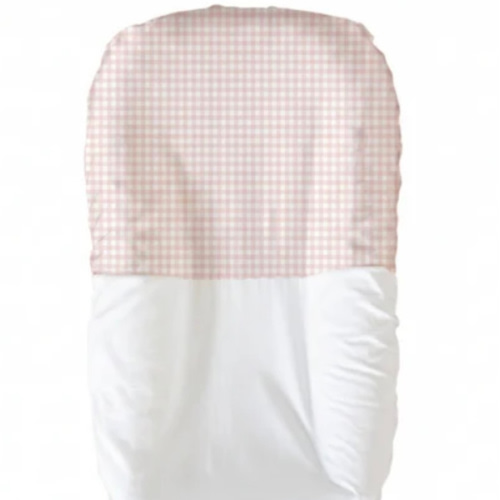 Pink Gingham Silk Bassinet/Lounger Sheet