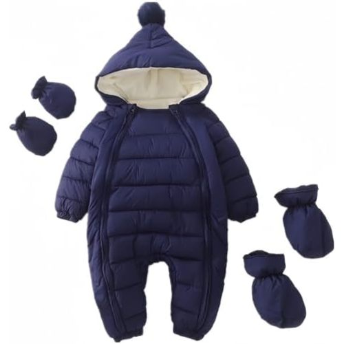 Ohrwurm 3 Pcs Baby Flannel Lining Snowsuit Unisex Winter Warm Jumpsuit Double Zip Up Romper
