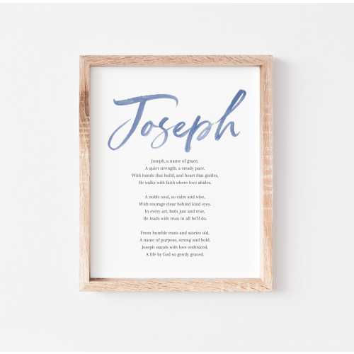 Joseph Baby Name Meaning Poem Baby Names Nursery Sign Boy Names Printable Poem Instant Digital Downloads to put in nursery