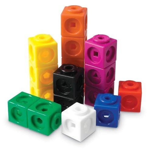 Learning Resources MathLink Cubes - Set of 100 Cubes, Ages 5+ Kindergarten, STEM Activities, Math Manipulatives, Homeschool Supplies, Teacher Supplies