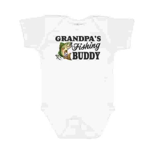 Inktastic Grandpa's Fishing Buddy Boys Baby Bodysuit