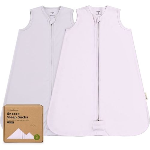 2-Pack Baby Sleep Sacks, Zipper Wearable Blanket - 0.5TOG Organic Cotton, Lightweight, Soft Cozy Infant Sleeping Sack 3-6 months, Easy to Wear Small Newborn Transition Swaddles Sleepsacks (Lilac)