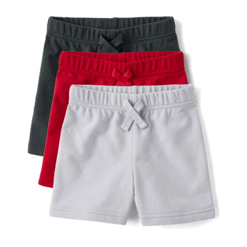 Baby And Toddler Boys French Terry Pull On Shorts 3-Pack - Red