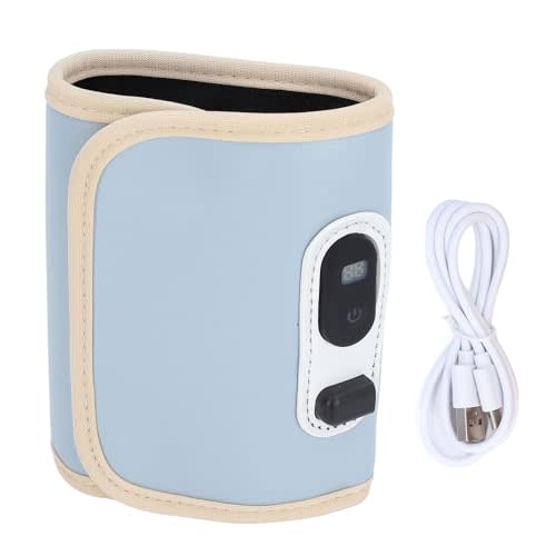 AMAKO Portable Bottle Warmer for Travel: 21 Speed Adjustable USB Milk Warmer with LED Display, Fits Most Baby Bottles, Lightweight & Foldable (Blue)