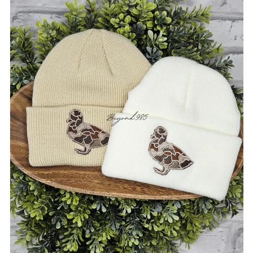 Camo Duck Embroidered Beanie: Toddler & Youth Fall Hat