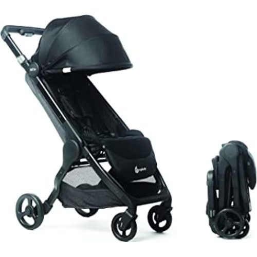 Ergobaby Metro+ Compact Baby Stroller, Lightweight Umbrella Stroller Folds Down for Overhead Airplane Storage (Carries up to 50 lbs), Car Seat Compatible, Black