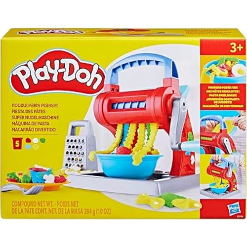 Play-Doh Kitchen Creations Noodle Party Playset for Kids 3 Years and Up with 5 Non-Toxic Colors (Amazon Exclusive)