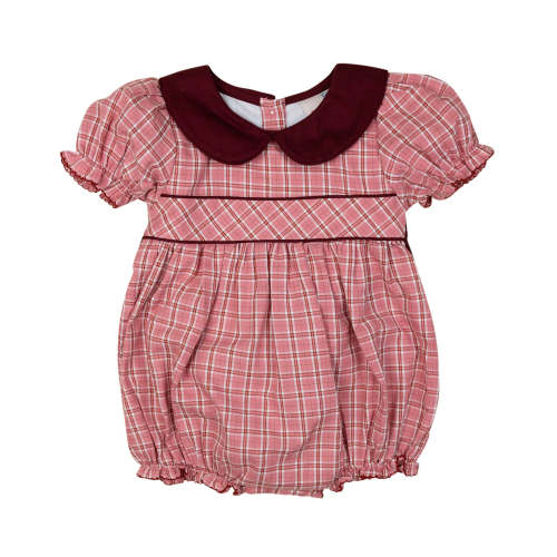 Pink And Maroon Tartan Bubble – Littles of Cary