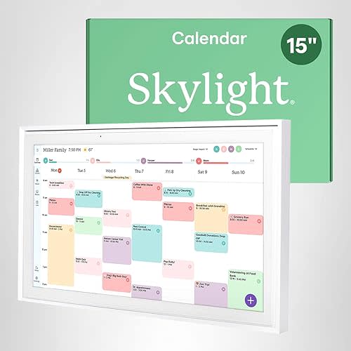 Skylight Calendar: 15-inch Wall Planner Digital Calendar & Chore Chart, Smart Touchscreen Interactive Display for Family Schedules – Wall Mount Included, Great for Organizing Your 2026 Calendar