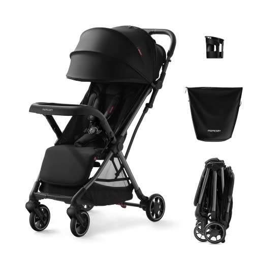 Momcozy ClickGo Lightweight Stroller, Compact Travel Stroller for Airplane with One-Click Fold, Baby Stroller and Toddler Stroller with Large Canopy for Kids from 0 Months