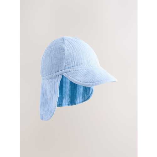 Blue Tonal Stripe Legionnaire Baby Summer Hat (0mths-2yrs)