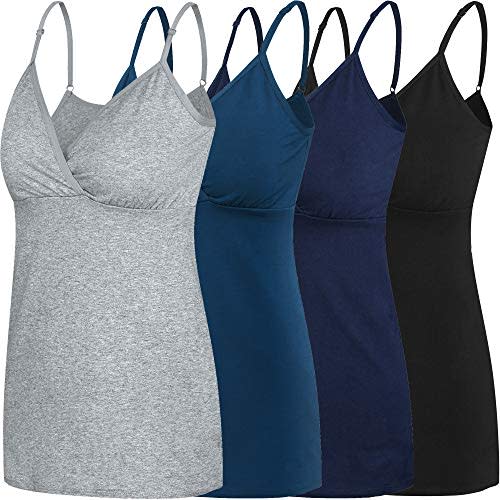 Nursing Tops Tank Shirt Cami Sleep Bra for Maternity and Breastfeeding