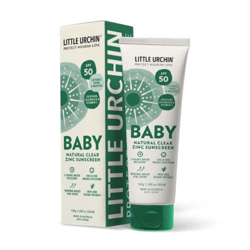Little Urchin BABY Natural Clear Zinc Sunscreen SPF 50 100g